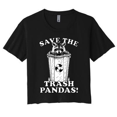 Save the Trash Pandas Funny Raccoon Crop Top