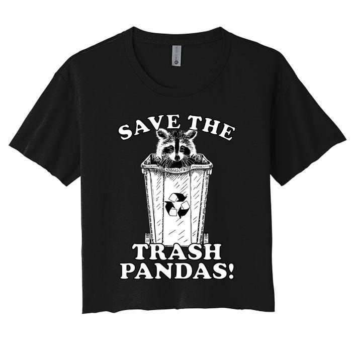 Save the Trash Pandas Funny Raccoon Crop Top