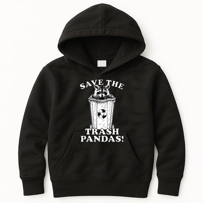 Save the Trash Pandas Funny Raccoon Kids Hoodie