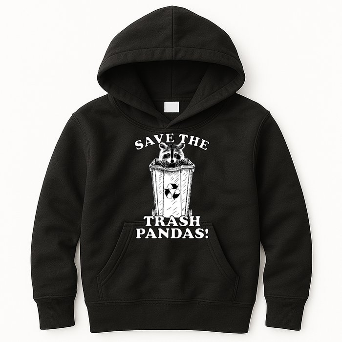 Save the Trash Pandas Funny Raccoon Kids Hoodie