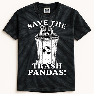 Save the Trash Pandas Funny Raccoon Kids Tie-Dye T-Shirt