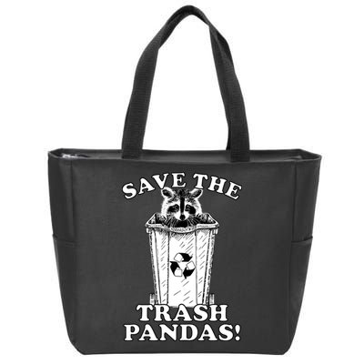 Save the Trash Pandas Funny Raccoon Zip Tote Bag