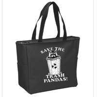 Save the Trash Pandas Funny Raccoon Zip Tote Bag