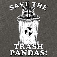 Save the Trash Pandas Funny Raccoon Cotton Canvas Backpack