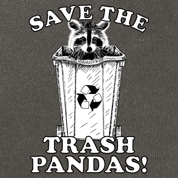 Save the Trash Pandas Funny Raccoon Cotton Canvas Backpack