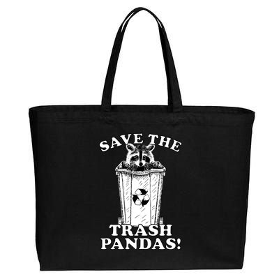 Save the Trash Pandas Funny Raccoon Cotton Canvas Jumbo Tote