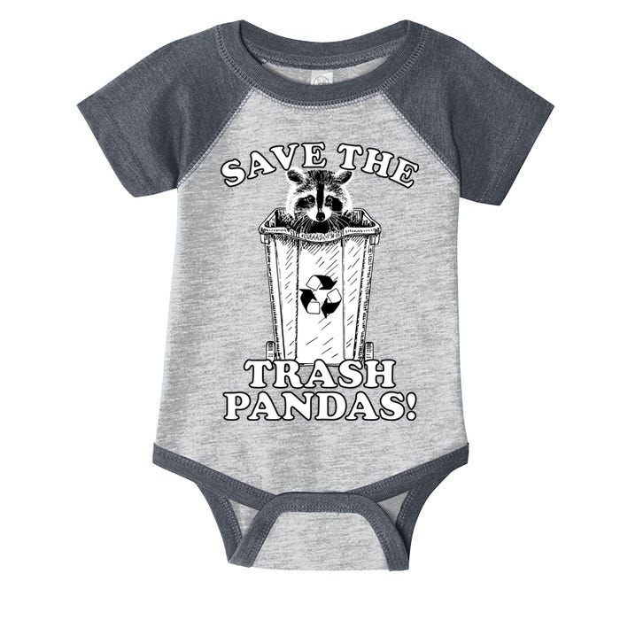 Save the Trash Pandas Funny Raccoon Infant Baby Jersey Bodysuit