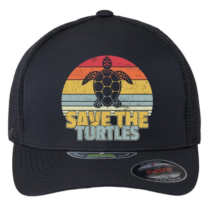 Save The Turtles Retro Style Flexfit Unipanel Trucker Cap