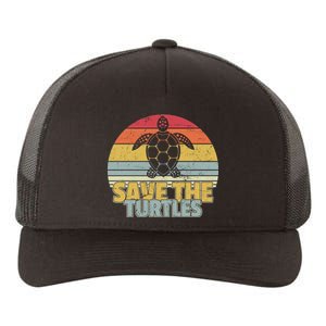 Save The Turtles Retro Style Yupoong Adult 5-Panel Trucker Hat