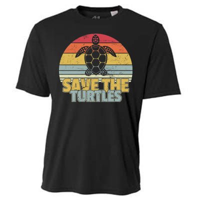 Save The Turtles Retro Style Cooling Performance Crew T-Shirt