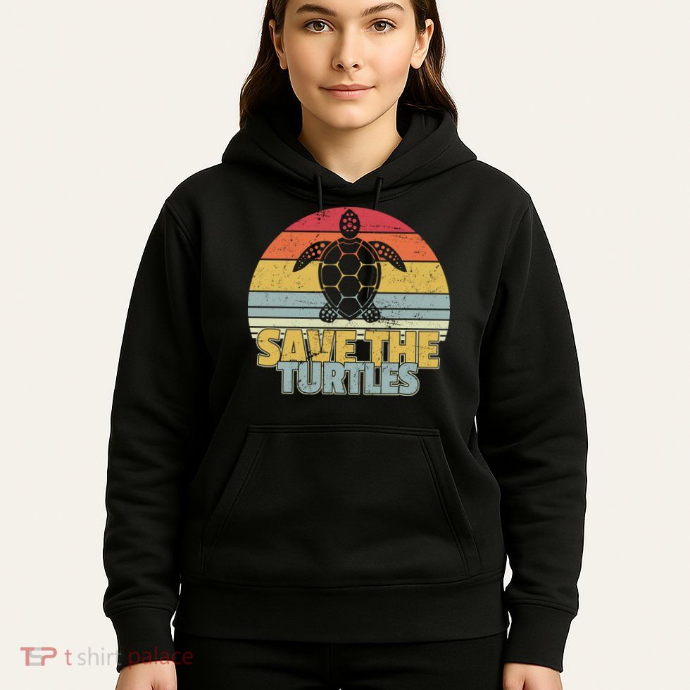 Save The Turtles Retro Style Hoodie