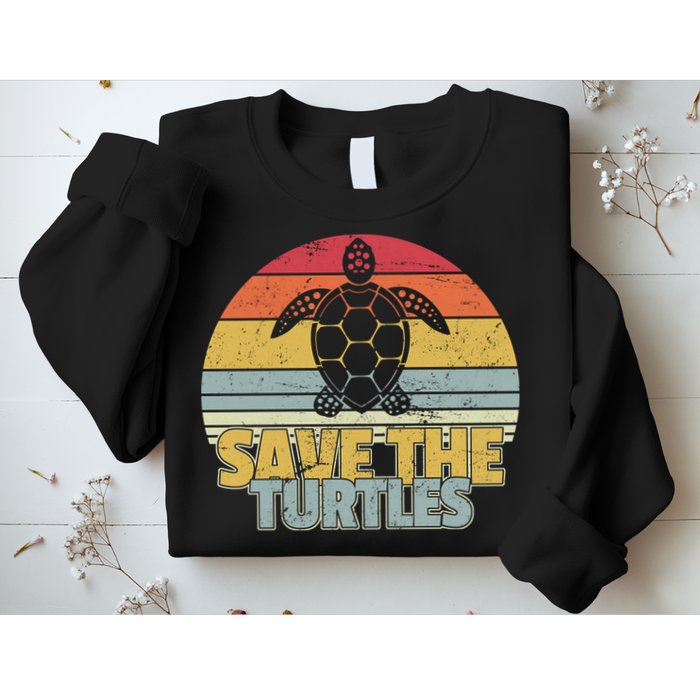 Save The Turtles Retro Style Sweatshirt