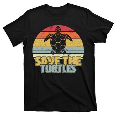 Save The Turtles Retro Style T-Shirt