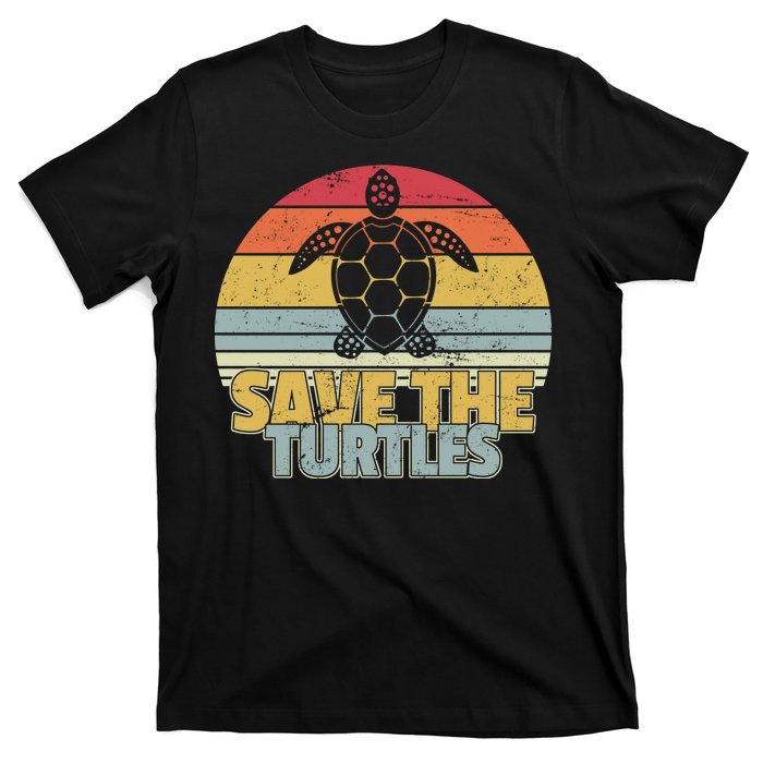 Save The Turtles Retro Style T-Shirt