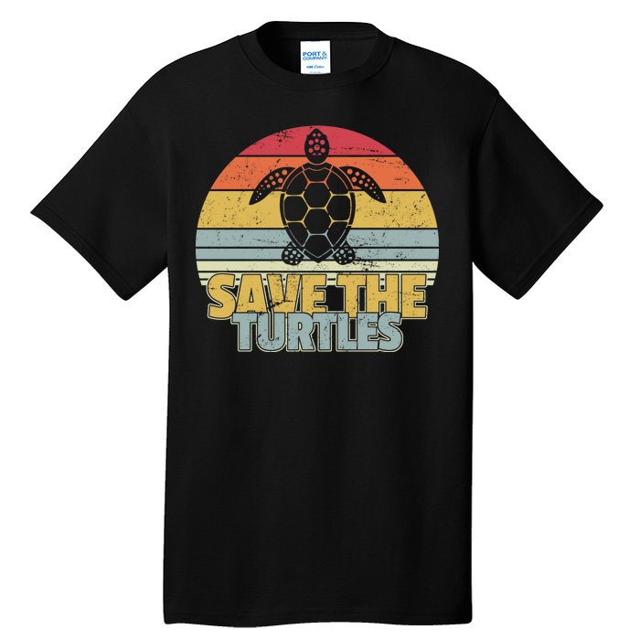 Save The Turtles Retro Style Tall T-Shirt