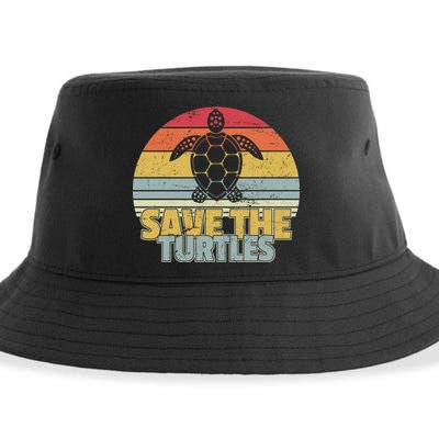 Save The Turtles Retro Style Sustainable Bucket Hat