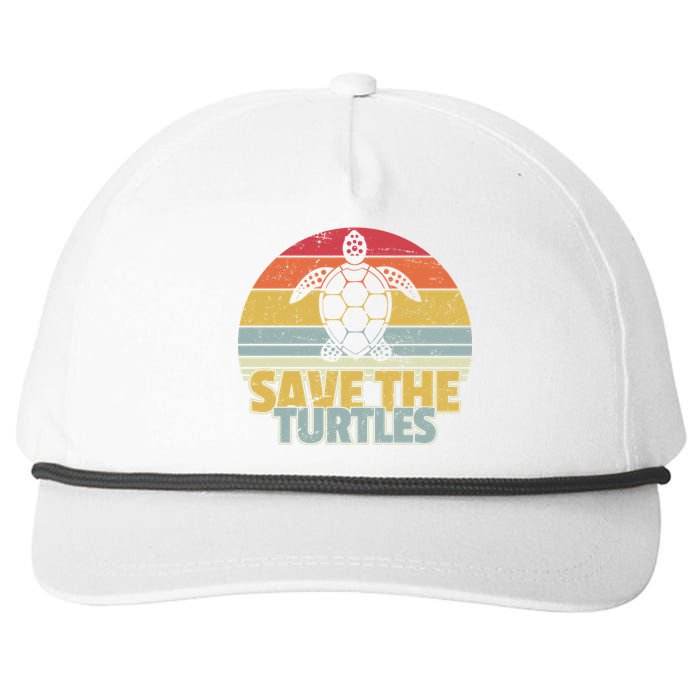 Save The Turtles Retro Style Snapback Five-Panel Rope Hat