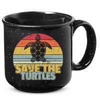 Save The Turtles Retro Style 15oz Campfire Ceramic Mug