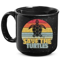 Save The Turtles Retro Style 15oz Campfire Ceramic Mug