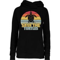 Save The Turtles Retro Style Womens Funnel Neck Pullover Hood