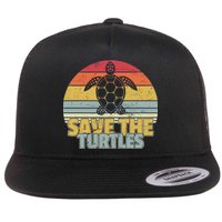 Save The Turtles Retro Style Flat Bill Trucker Hat