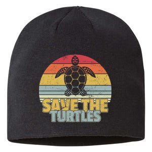 Save The Turtles Retro Style Sustainable Beanie