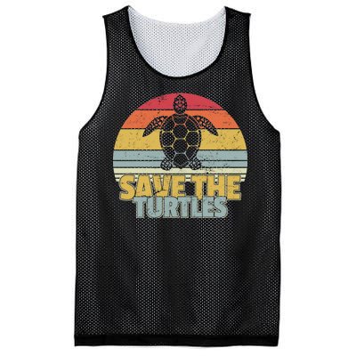 Save The Turtles Retro Style Mesh Reversible Basketball Jersey Tank