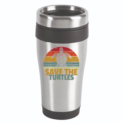 Save The Turtles Retro Style 16oz Travel Tumbler