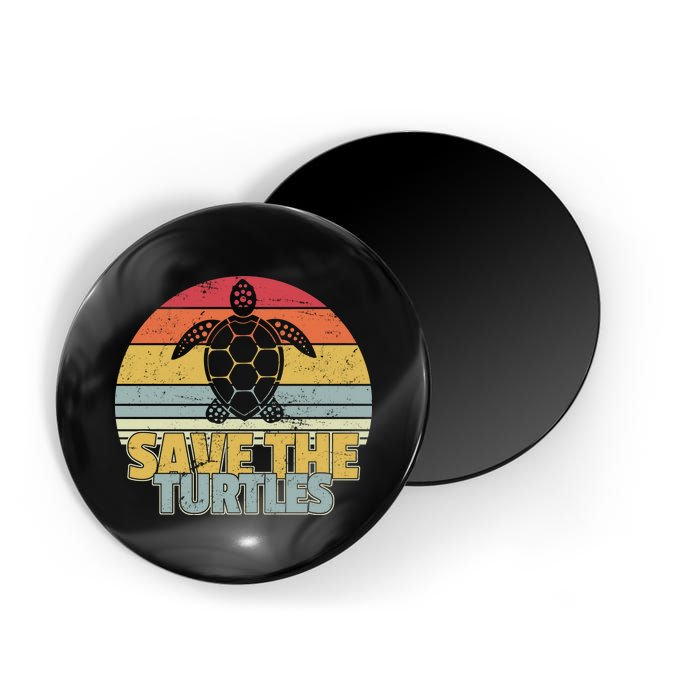 Save The Turtles Retro Style Magnet