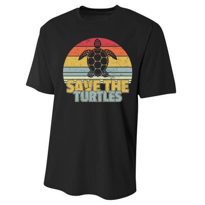 Save The Turtles Retro Style Performance Sprint T-Shirt