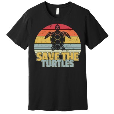 Save The Turtles Retro Style Premium T-Shirt