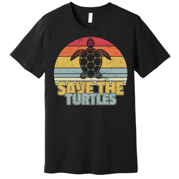 Save The Turtles Retro Style Premium T-Shirt