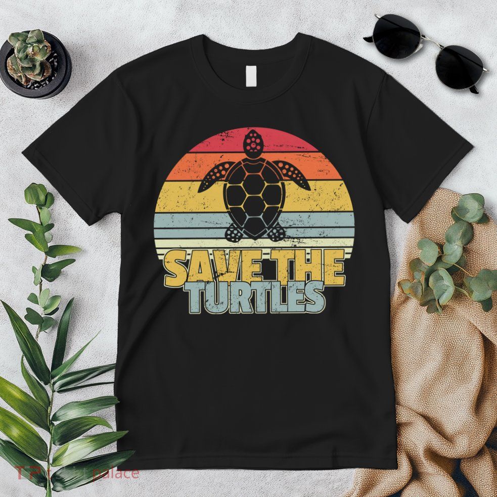 Save The Turtles Retro Style Premium T-Shirt