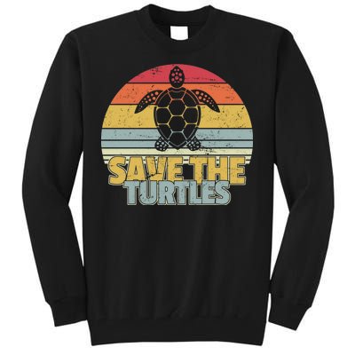 Save The Turtles Retro Style Tall Sweatshirt