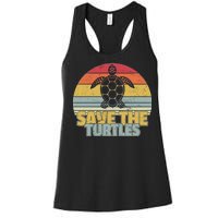 Save The Turtles Retro Style Women's Racerback Tank