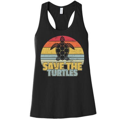 Save The Turtles Retro Style Women's Racerback Tank