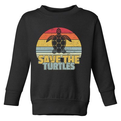Save The Turtles Retro Style Toddler Sweatshirt