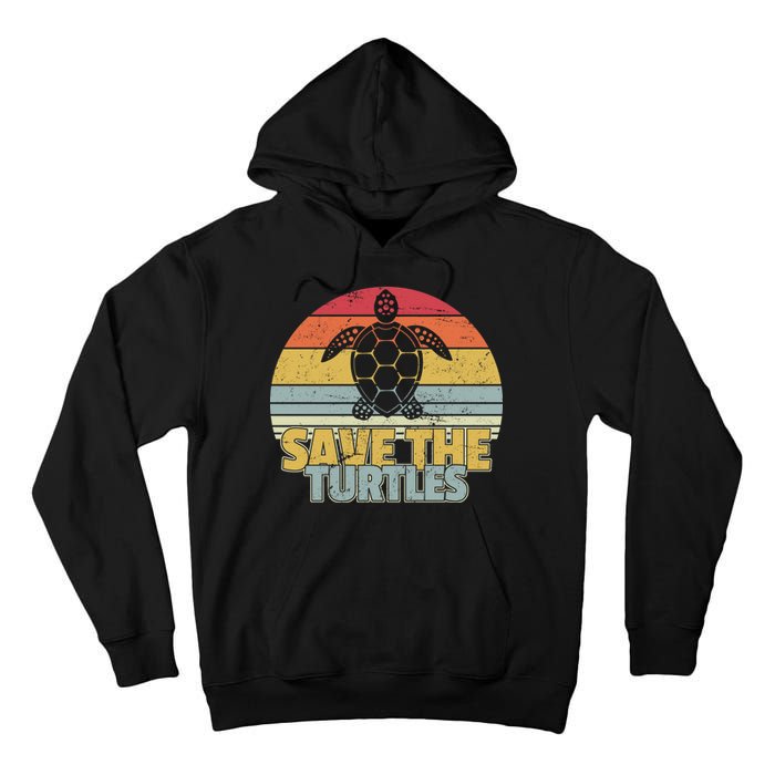 Save The Turtles Retro Style Tall Hoodie