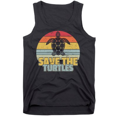 Save The Turtles Retro Style Tank Top