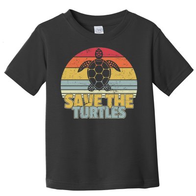 Save The Turtles Retro Style Toddler T-Shirt