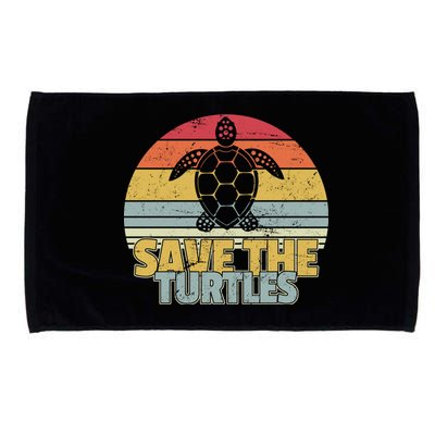 Save The Turtles Retro Style Microfiber Hand Towel