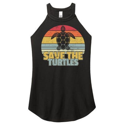 Save The Turtles Retro Style Women's Perfect Tri Rocker Tank