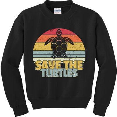 Save The Turtles Retro Style Kids Sweatshirt