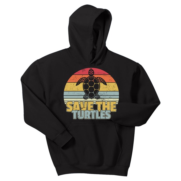 Save The Turtles Retro Style Kids Hoodie