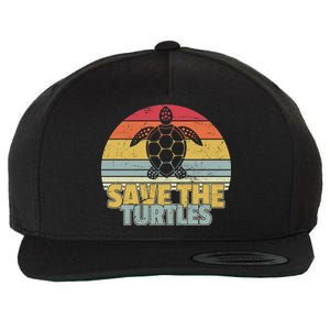 Save The Turtles Retro Style Wool Snapback Cap