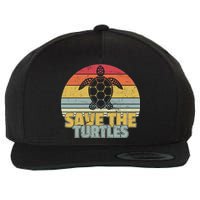 Save The Turtles Retro Style Wool Snapback Cap