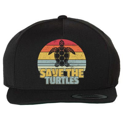 Save The Turtles Retro Style Wool Snapback Cap