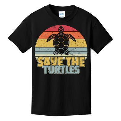 Save The Turtles Retro Style Kids T-Shirt