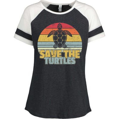 Save The Turtles Retro Style Enza Ladies Jersey Colorblock Tee