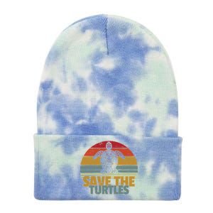 Save The Turtles Retro Style Tie Dye 12in Knit Beanie